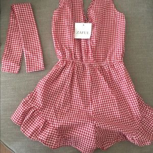 Red Gingham Romper